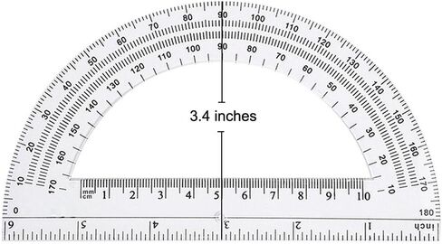 Leline's Plastic Protractor 180 Degree, 2pcs Student Math Protractors 4-inch and 6-inch Long, Clear in Saudi Arabia