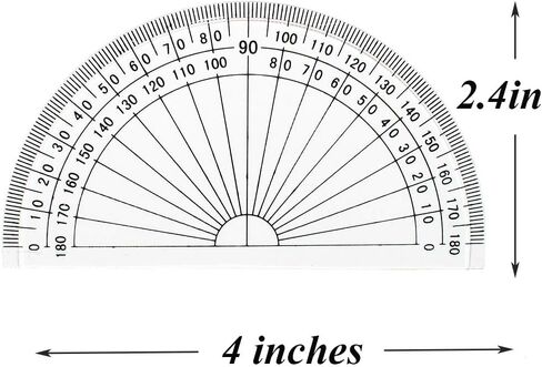 Leline's Plastic Protractor 180 Degree, 2pcs Student Math Protractors 4-inch and 6-inch Long, Clear in Saudi Arabia
