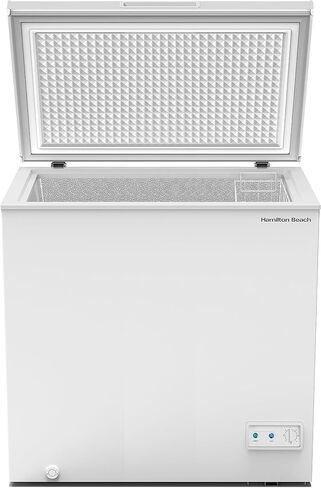 هاميلتون بيتش HBFRF700-WHITE-COM، ديب فريزر أفقي، 7 قدم مكعب. قدم. سعة، ترموستات قابل للتعديل - سلة سلكية مطلية بالفينيل قابلة للإزالة - تصريف سهل لإزالة الجليد، أبيض in Kuwait