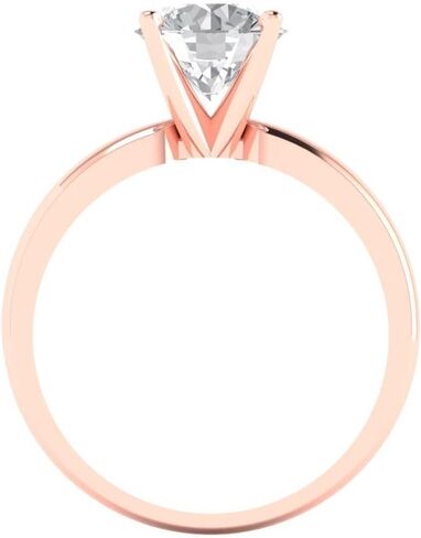 Clara Pucci Yellow/Rose/White 14k Solid Gold Solitaire anniversary Engagement Promise Bridal Ring - 1.5Ct Round Cut Simulated Diamond in Saudi Arabia