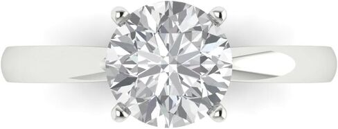 Clara Pucci Yellow/Rose/White 14k Solid Gold Solitaire anniversary Engagement Promise Bridal Ring - 1.5Ct Round Cut Simulated Diamond in Saudi Arabia