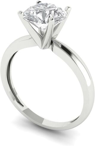 Clara Pucci Yellow/Rose/White 14k Solid Gold Solitaire anniversary Engagement Promise Bridal Ring - 1.5Ct Round Cut Simulated Diamond in Saudi Arabia