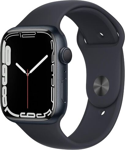 Apple Watch Series 7 (نظام تحديد المواقع + شبكة خلوية، 41 ملم) - هيكل أزرق من الألومنيوم مع حزام رياضي باللون الأزرق Abyss (إصدار Premium متجدد) in Kuwait
