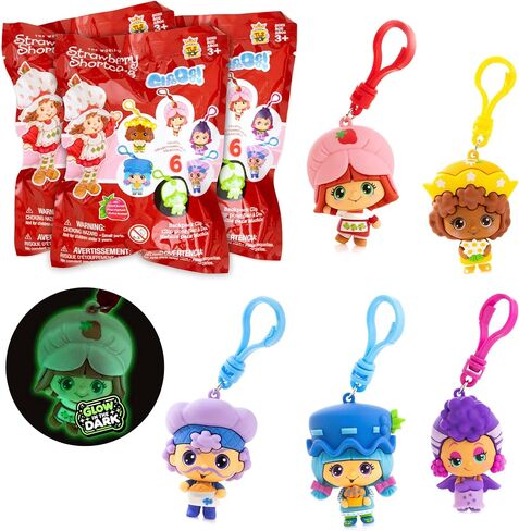 The Loyal Subjects Strawberry Shortcake Mystery Blind Bag 2.5-inch Cheebee Keychain Figure 3-Pack - Receive 3 Mystery Blind Bag Cheebee Keychain/Backpack/Clip-on Figures in Saudi Arabia