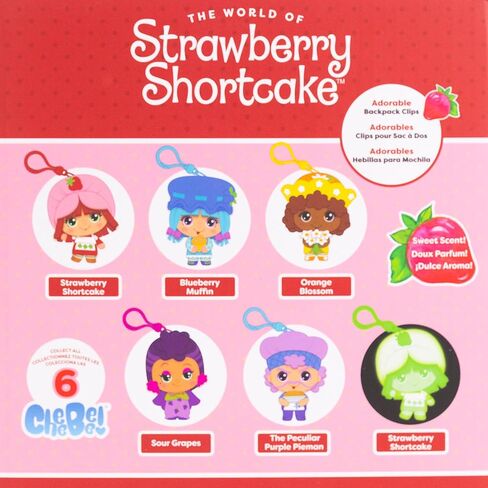 The Loyal Subjects Strawberry Shortcake Mystery Blind Bag 2.5-inch Cheebee Keychain Figure 3-Pack - Receive 3 Mystery Blind Bag Cheebee Keychain/Backpack/Clip-on Figures in Saudi Arabia