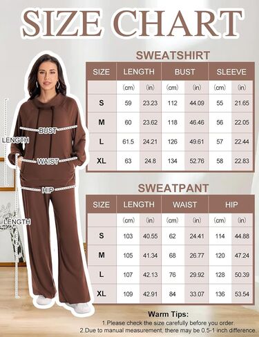 2 Piece Sets for Women 2024 Fall Lounge Outfits Sweatsuit Sets Oversized Sweatshirt Wide Leg Sweatpants Tracksuit in Saudi Arabia