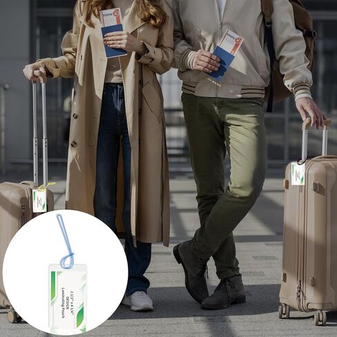 100 Pack 5 Mil Laminating Pouch with Clear Loop 2 1/2" x 4 1/4" Luggage Tag Laminating Pouches with Slot Hole Thermal Laminate Pouch Tags Kit Resealable for Work Permits Pass Cards Student ID Cards in Saudi Arabia
