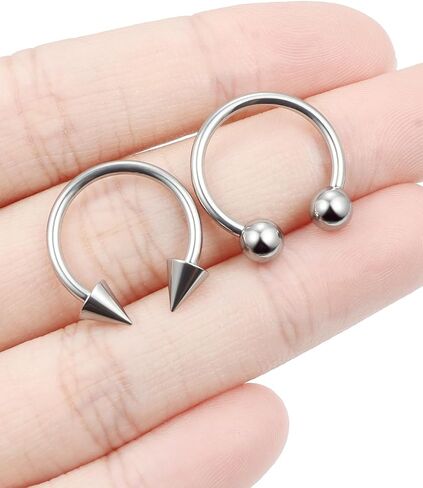 F136 Titanium 16/14/12/8/4/2g Septum Ring Gauge Earrings Lip Rings Prince Albert Jewelry Internally Threaded Horseshoe Hoop Piercings in Saudi Arabia