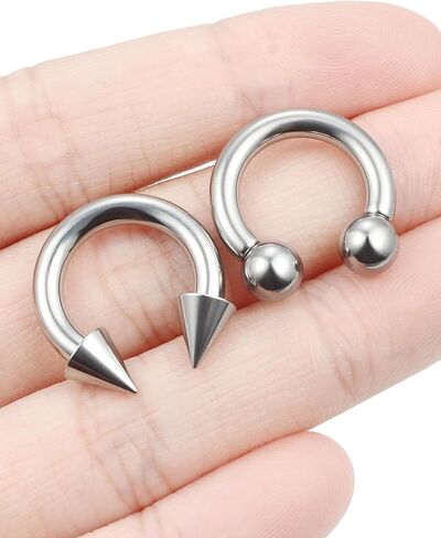 F136 Titanium 16/14/12/8/4/2g Septum Ring Gauge Earrings Lip Rings Prince Albert Jewelry Internally Threaded Horseshoe Hoop Piercings in Saudi Arabia