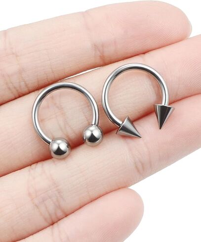 F136 Titanium 16/14/12/8/4/2g Septum Ring Gauge Earrings Lip Rings Prince Albert Jewelry Internally Threaded Horseshoe Hoop Piercings in Saudi Arabia