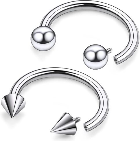F136 Titanium 16/14/12/8/4/2g Septum Ring Gauge Earrings Lip Rings Prince Albert Jewelry Internally Threaded Horseshoe Hoop Piercings in Saudi Arabia