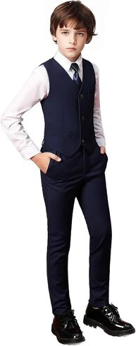 Yanlu 5 Piece Boy's Formal Suits Jacket+Vest+Pants+Shirt+Tie Kids Tuxedos 7 Colors in Saudi Arabia