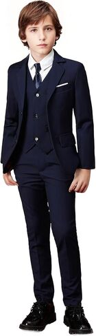 Yanlu 5 Piece Boy's Formal Suits Jacket+Vest+Pants+Shirt+Tie Kids Tuxedos 7 Colors in Saudi Arabia