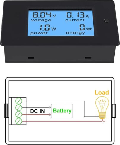 2 Pack DC 6.5-100V 0-20A LCD Display Digital Ammeter Voltmeter Multimeter Current Voltage Power Energy Battery Monitor Amperage Meter Gauge in Saudi Arabia