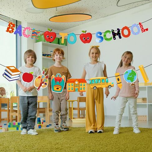 Back to School Banner Back to School Decorations, 2 Strings First Day of School Banner for Welcome Back to School Decorations, Back to School Sign Backdrop, Welcome Back to School Hanging Decor in Saudi Arabia