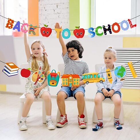 Back to School Banner Back to School Decorations, 2 Strings First Day of School Banner for Welcome Back to School Decorations, Back to School Sign Backdrop, Welcome Back to School Hanging Decor in Saudi Arabia