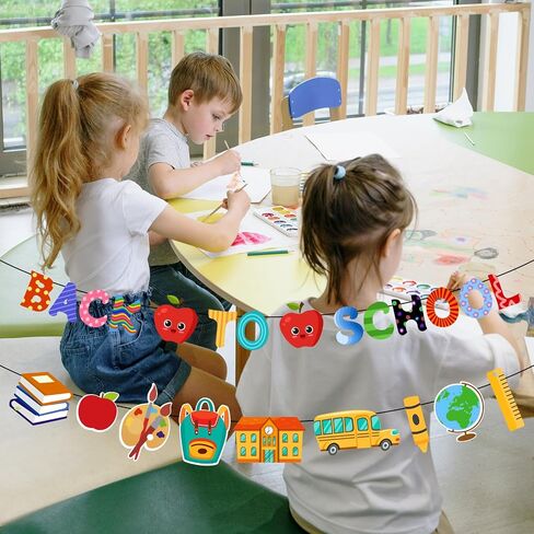Back to School Banner Back to School Decorations, 2 Strings First Day of School Banner for Welcome Back to School Decorations, Back to School Sign Backdrop, Welcome Back to School Hanging Decor in Saudi Arabia
