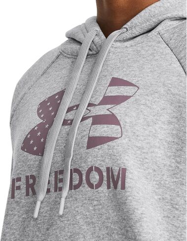 Under Armour Freedom Logo Rival Hoodie Downpour Gray/Harbor Blue LG (US 12-14) in Kuwait