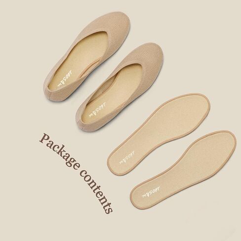 mysoft Women's Ballet Flats Round Toe Comfortable Lightweight Mesh Knit Ballerina Slip On Walking Flat Dress Shoes (Wide Width/Medium) Red in Kuwait