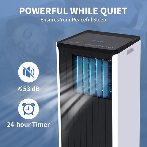 Portable Air Conditioner for Room up to 350 sq.ft, 8,000 BTU A/C Unit with Dehumidifier and Cooling Fan with 2 Speeds, 24-Hour Timer, Sleep Mode, Remote Control, Window Installation Kit in Saudi Arabia