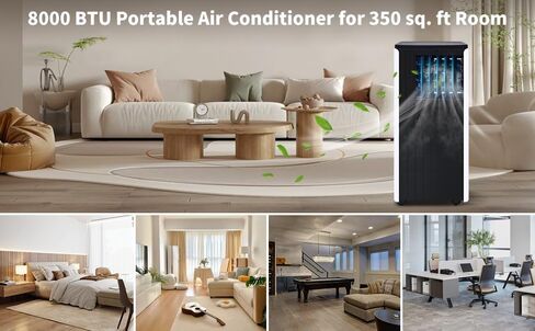 Portable Air Conditioner for Room up to 350 sq.ft, 8,000 BTU A/C Unit with Dehumidifier and Cooling Fan with 2 Speeds, 24-Hour Timer, Sleep Mode, Remote Control, Window Installation Kit in Saudi Arabia