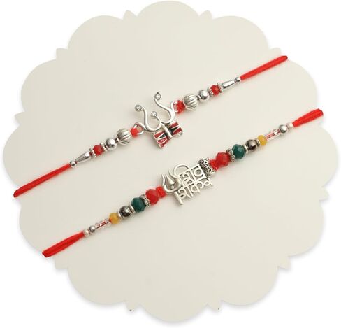 TIED RIBBONS Rakhi for Brother Set of 2 Rakhi | Roli Tikka | Greeting Card - Rakhi Bracelet for Brother Rakhi Gift Set for Brother | Rakhi with Card | Rakhi Thread | Rakhi for Bhaiya in Saudi Arabia