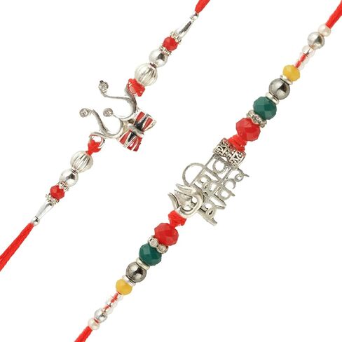 TIED RIBBONS Rakhi for Brother Set of 2 Rakhi | Roli Tikka | Greeting Card - Rakhi Bracelet for Brother Rakhi Gift Set for Brother | Rakhi with Card | Rakhi Thread | Rakhi for Bhaiya in Saudi Arabia