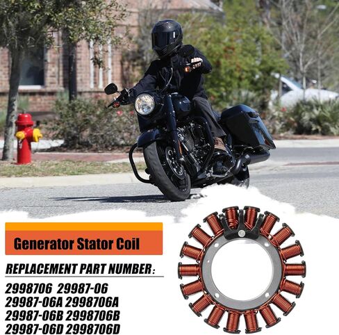 ملف الجزء الثابت من مولد RANSOTO متوافق مع 2006-2013 Harley Davidson Electra Glide Road King Road Glide Replace 2998706 29987-06A 29987-06B 29987-06D in Saudi Arabia