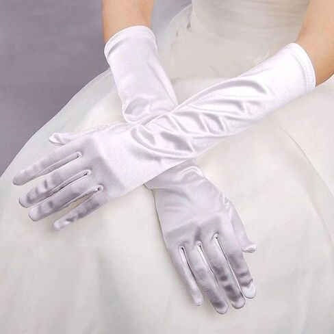 52CM long Evening Satin Gloves,Retro Formal Makeup Gloves For Women's Hands,Set With Wedding Ball Opera Gloves in Saudi Arabia