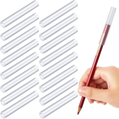 36 Pieces Chewable Clear Pencil Toppers for Sensory Kids Silicone Chewy Pencil Chew Tubes Sensory Oral Motor Chew Aid for Children and Adults with Anxiety, Autism, ADHD, Sensory Integration Issues in Kuwait