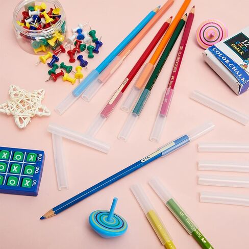 36 Pieces Chewable Clear Pencil Toppers for Sensory Kids Silicone Chewy Pencil Chew Tubes Sensory Oral Motor Chew Aid for Children and Adults with Anxiety, Autism, ADHD, Sensory Integration Issues in Kuwait