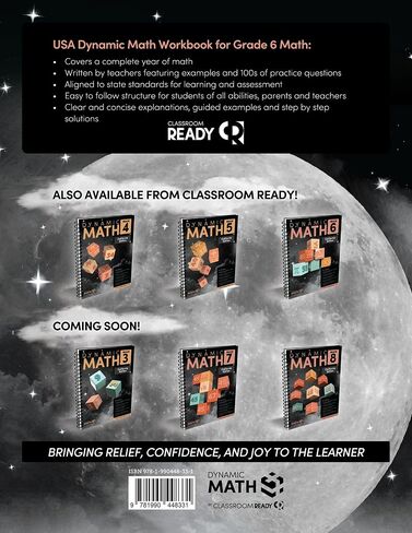 The Dynamic Math Workbook & Study Guide Covers the Complete Grade 6 Math Curriculum, US Standards Edition! Written by teachers, and featuring 100’s of examples and practice questions! in Saudi Arabia