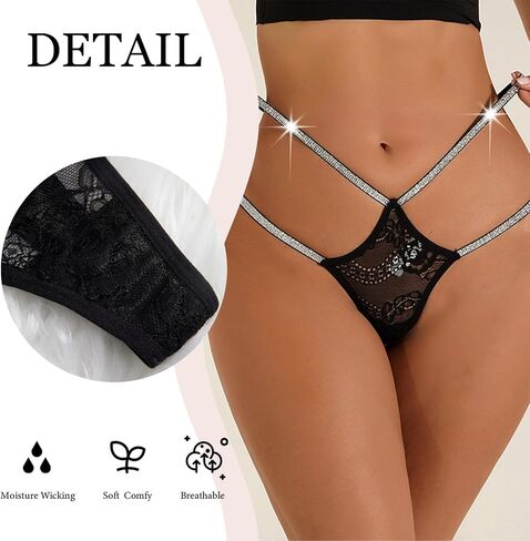 Meshal Sexy G-string Thongs for Women Glitter Straps Lace Texture Super-Soft Comfortable Fashionable Colors 4Pack in Saudi Arabia