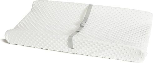 Munchkin® Secure Grip Waterproof Baby Changing Pad for Dresser, Wipeable Contoured Diaper Changing Mat with Safety Straps and Non-Slip Grip, 14.75 x 31, White in Saudi Arabia
