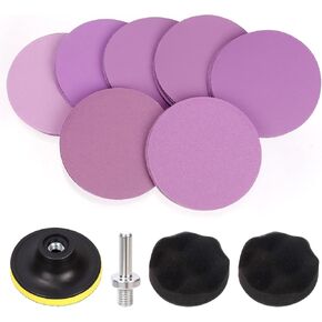 31Pcs 3 Inch/75MM Car Headlight Restoration Kit, Heavy Duty Car Headlights Polishing Sanding Discs, Headlights Lens Cleaner and Restorer with Scouring Pads for Automotive DIY Polishing