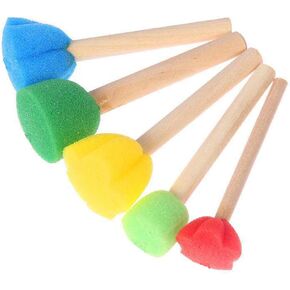20 Pieces Foam Paint Brushes Sponges Brush Set Foam Paint Brush Set Sponge Paint Brush Wooden Handle Foam Brush Paint Tools for Arts Crafts Stencils Painting(5 Size, Multicolor)