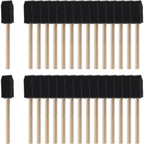 1 Inch 30 Pcs Foam Paint Brushes Sponge Paint Brush Foam Brushes for Painting Wood Stain Brush Foam Brushes for Mod Podge Craft Brushes Paint Brush Wood Crafts Detail Paint Brushes