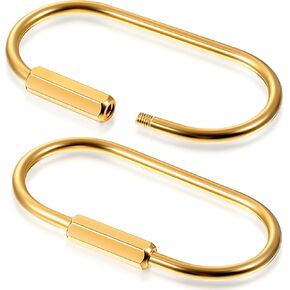 WILLBOND Brass Key Ring Gold Screw Lock Clip Key Ring Chain Durable Simple Brass Keychain Holder