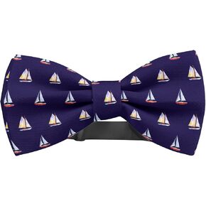 Adjustable Pre-tied bow tie for toddler Boys (Watercolor Sailboats Bright Pattern) Elegant Cute Bowties for Dogs Cats Pets