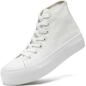 Women Platform High Top Sneakers Men Canvas Shoes Casual Classic Comfortable Lace-Up Fashion Sneakers