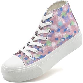 Women Platform High Top Sneakers Men Canvas Shoes Casual Classic Comfortable Lace-Up Fashion Sneakers in Saudi Arabia