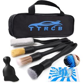 7PCS Car Detailing Brush Set, Ultra Soft Boars Hair Car Interior Detailing Brushes, Car Interior Detailing Kit, Car Cleaning Supplies Kit, Car Dust Brush, Car Accessories Tools for Interior, Dashboard
