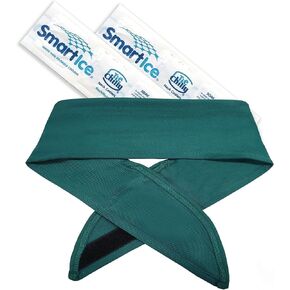 Ice Cool Neck Cooler Bandana, with 2 Smartice Cooling Strips, Enabling prolonged Cool Comfort at Home, Work or Play. (Forest Green, Plain)