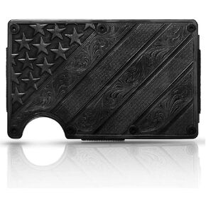 Montana Silversmiths Men's Dawn's Early Light Flag Credit Card And Cash Case Black One Size