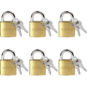 6 Pcs Luggage Locks with Keys, Metal Keyed Pad Locks, School Gym Locker Lock, Suitcase Lock Small Lock with Keys for Travel Suitcases & Baggage