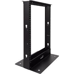NavePoint 25U خفيف الوزن 2-Post IT Open Frame Server Relay Rack ألومنيوم أسود