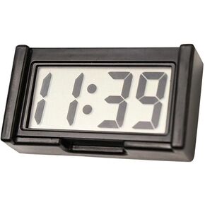 Black Mini Car Clock, Car Dashboard Clock,Auto Car Truck Dashboard Time Self-Adhesive Bracket Vehicle Electronic Digital Clock for Automotive, Motorcycle