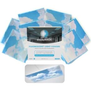 Fluorescent Light Covers for Classroom Office - Light Filter Pack of (4); Eliminate Harsh Glare That Causing Eyestrain and Head Strain. Office & Classroom Decorations. Light Diffusers (4)
