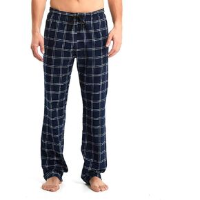 Idtswch Mens Tall Pajama Pants 36" Inseam Plaid Lounge Pants Sleepwear Pajama Bottoms 100% Cotton Navy/White