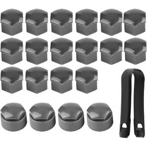 for Audi Lug nut Covers 20pcs 17mm Car Wheel Bolt Nut Cover, Universal Covers Auto Hub Screw Anti-Theft Cover for Auto (Grey)